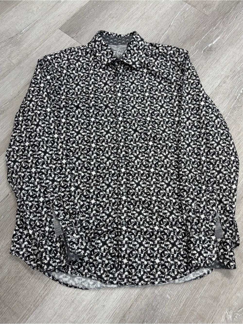Robert Graham Black & White Abstract Geometric Button-Down Shirt